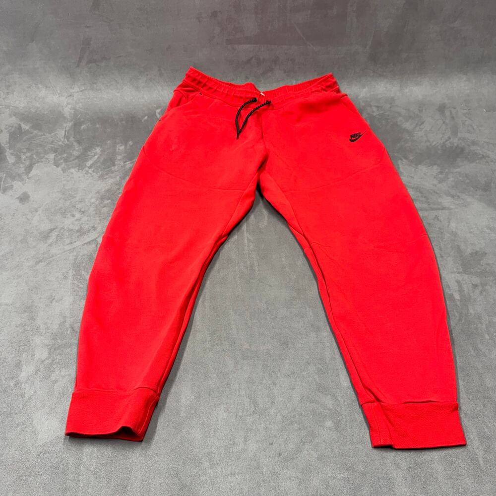 Red vibrant Nike Tech Fleece Joggers university Sweatpants Red/Black Mens Xl
